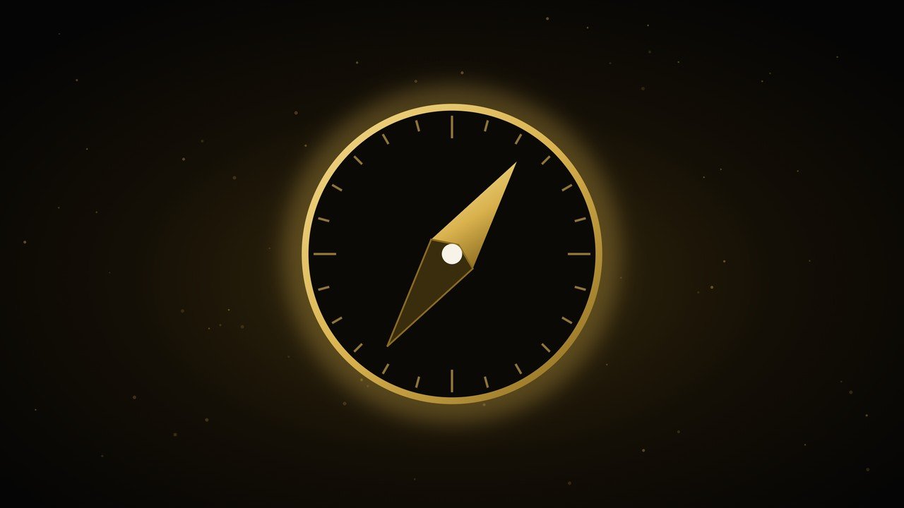 A gold compass pointing the way, the direction a simple business plan gives you